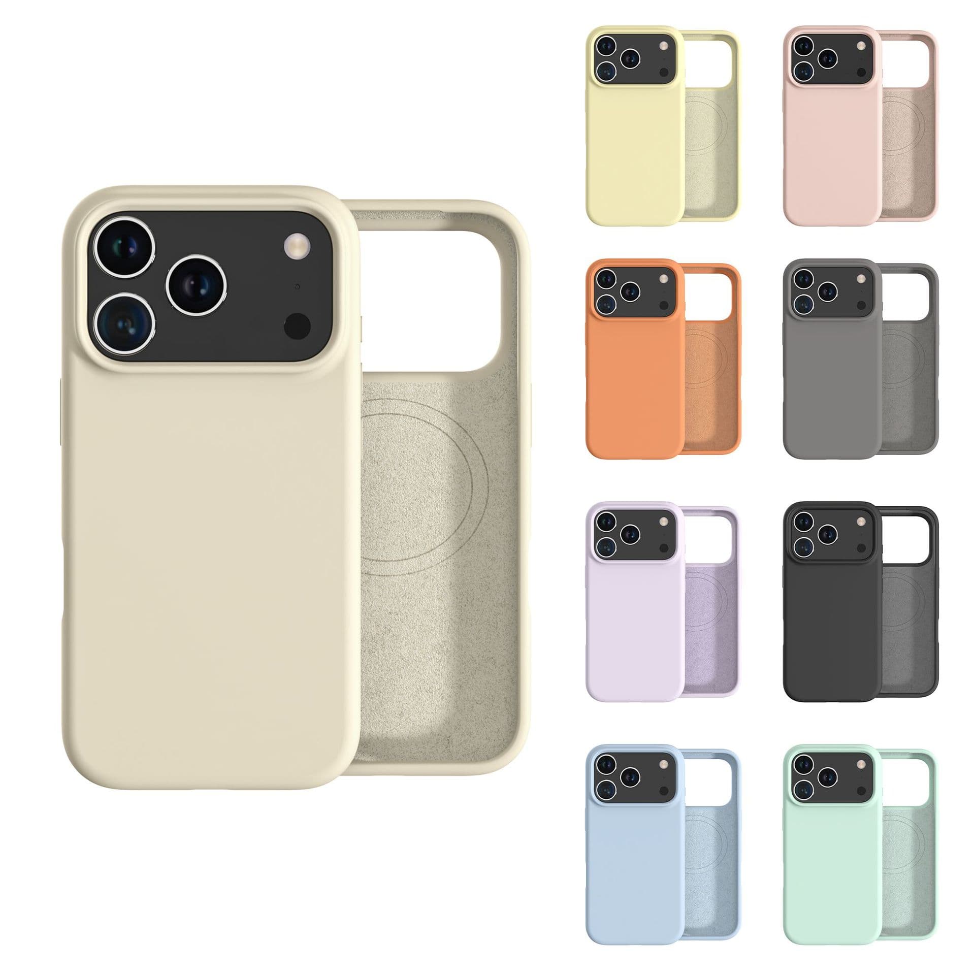 Compatible with Apple 17 Silicone MagSafe Magnetic 16Pro Full Coverage Phone Case Official iPhone15 Premium Anti-Drop