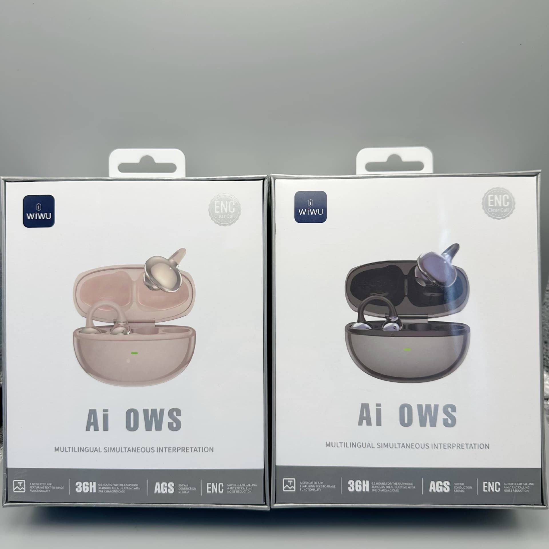 wiwu Ai306 Real-Time Translation Ear Clip-On OWS Noise-Cancelling Bluetooth Earphones offer 36 hours of ultra-long battery life