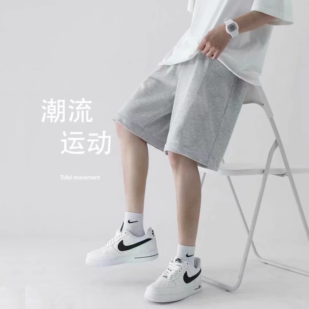 Men's Sporty Loose Fit Summer Thin Casual Pants Outerwear Shorts Big Size Sweatpants Comfortable Five-Quarter Length Trousers