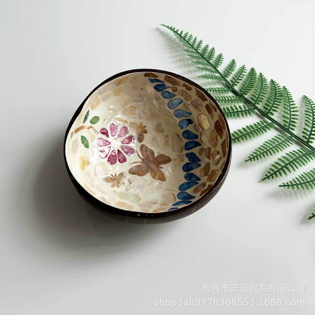 Coconut Shell Bowl Entryway Key Storage Tray Shell Coconut Tableware Bowl Home Decoration Storage Bowl Candy Sunflower Seed Tray Coconut