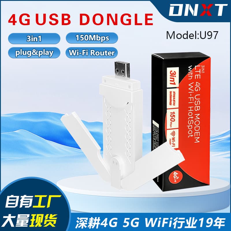 Portable 4G Wireless USB SIM Card Dongle LTE Router for Car Use High Speed Internet on the Go No Driver Required Compact Size