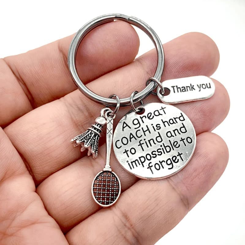 Cross-border Thanksgiving Thank You Coach Keychain Badminton Boxing Gloves Charm Keychain Sports Fashion Pendant