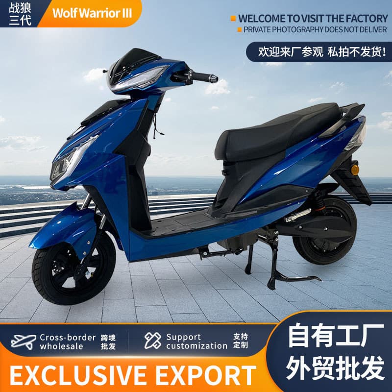 Full Container Export Stock Electric Motorcycle War Wolf Electric Bicycle Scooter Electric Motorcycle Foreign Trade Direct Supply