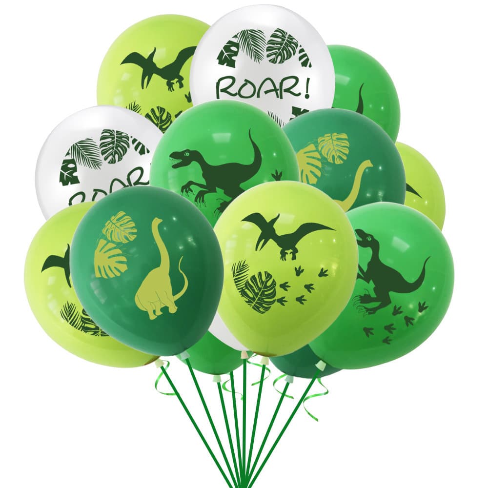 Dinosaur Theme Printed Latex Balloons 12 Inch Jungle Birthday Party Decoration Balloon Set Combo Cross-Border
