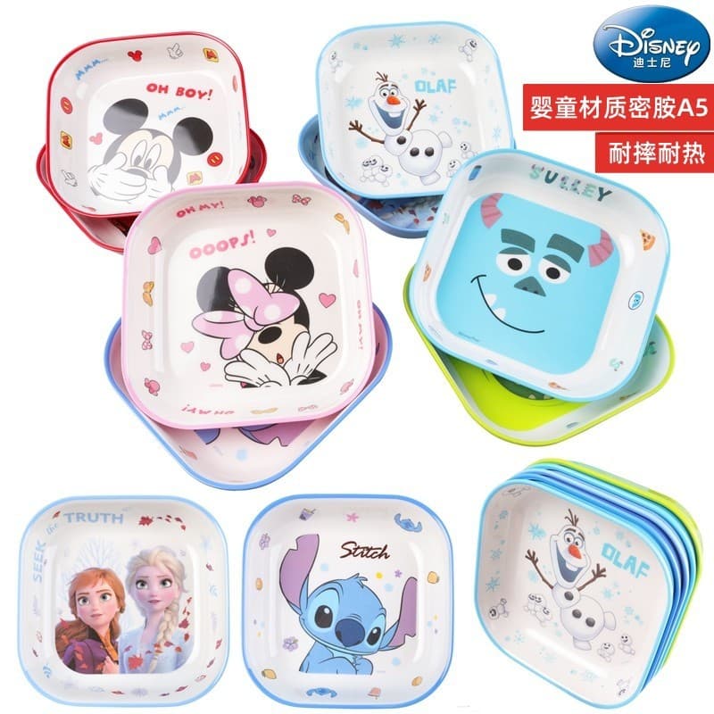 McQueen Frozen Kids Meal Plate Square Durable Melamine Resin Tableware Heat-Insulated Rice and Dish Plate