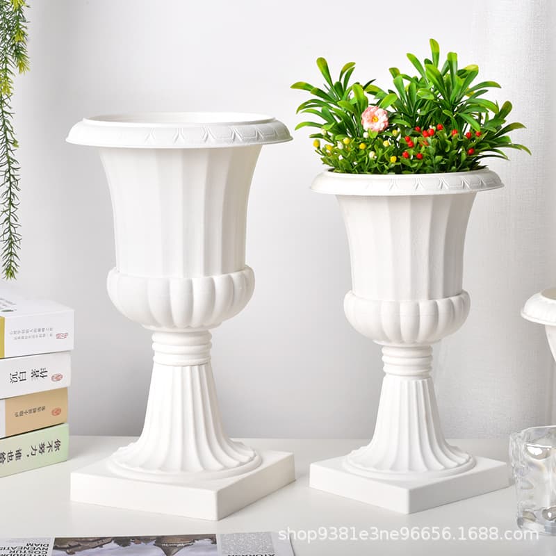 Plastic Flower Pot European Roman Column Tall Pedestal Wedding Decorative Pot Large Outdoor Garden Balcony Green Pothos Hydroponic Planter