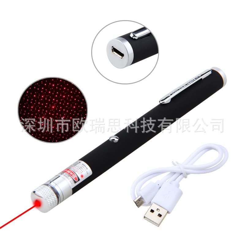 Rechargeable USB103 built-in battery laser pointer pen red green blue purple starry sky pointer pen