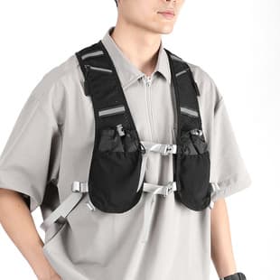 Marathon Sports Backpack Tactical Work Vest Chest Bag Reflective Lightweight Cycling Running Phone Storage Chest Pack