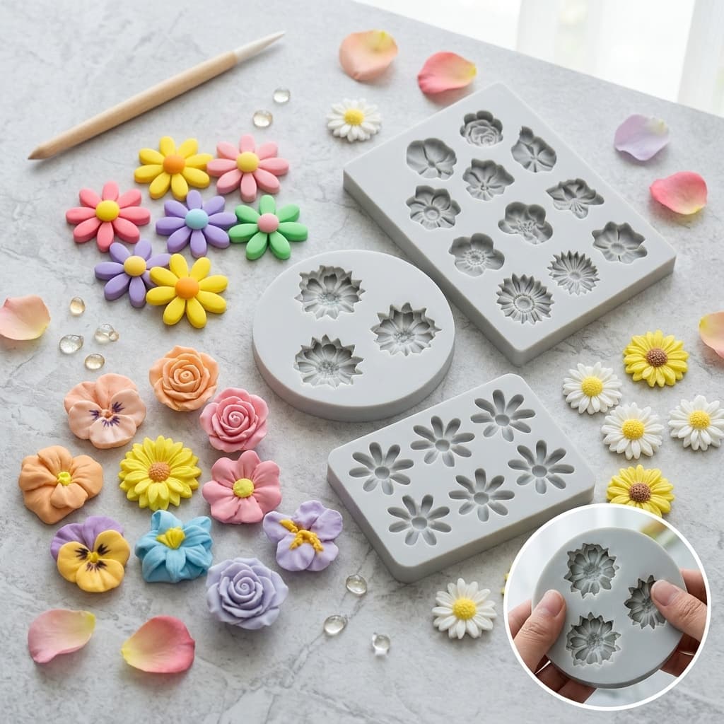 Flower Silicone Resin Mold DIY Crystal Resin Cake Fondant Chocolate Aromatherapy Plaster Soap Mold Making
