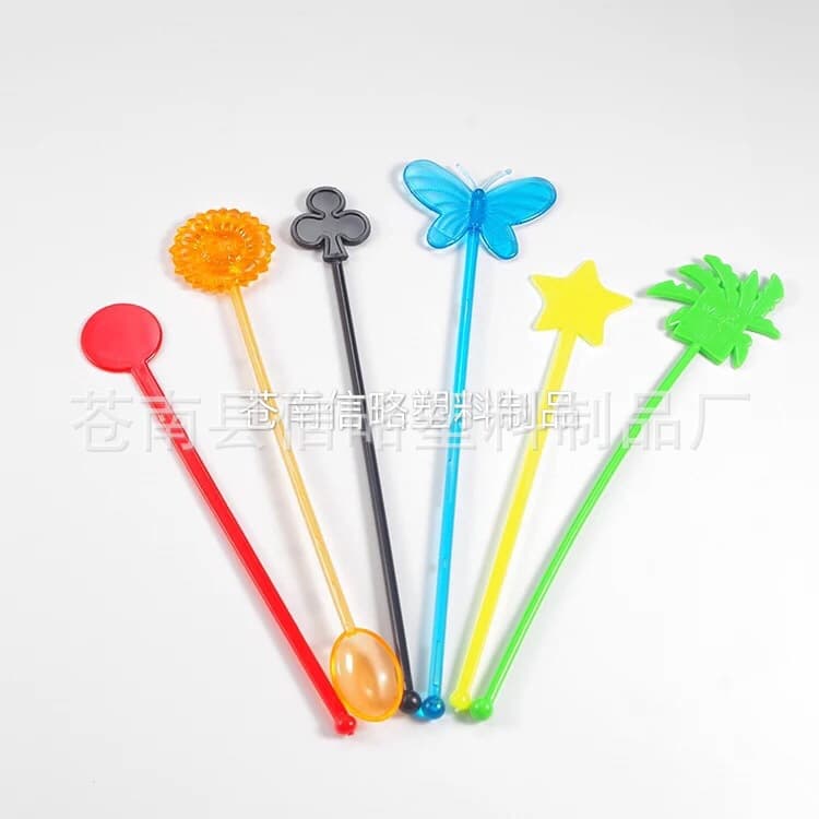 Colorful Cocktail Stirrers Artistic Cocktail Sticks Acrylic Juice Sticks Cold Drink Sticks Plastic Stirring Rods