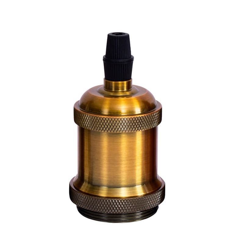 Wholesale E26/E27 screw lamp base high-grade electroplated die-cast metal accessories Edison retro aluminum lamp base socket