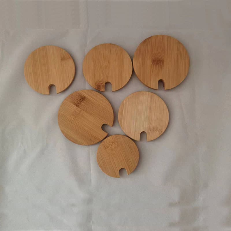Bamboo lid factory wholesale various lids, sealing lids, glass bottle lids, bamboo wood mug lids, ceramic cup wood lids
