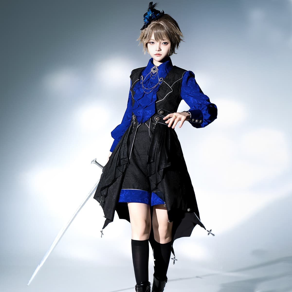 Xiong Dou Jiang Original Knight's Code Lolita Vest Shirt Shorts Daily Sweet Set 7170