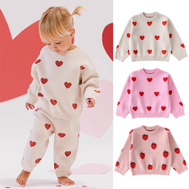 2026 autumn and winter children's baby girl pure cotton type A sweater new Nordic style children's clothing infant long-sleeved clothes
