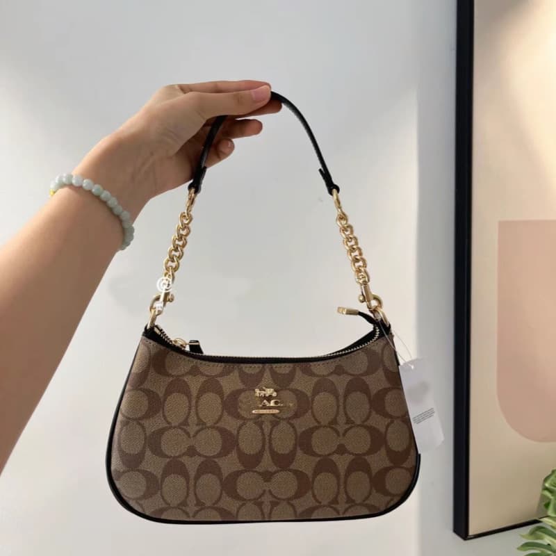 Ms. Kou's TERI25 single-shoulder cross-body bag European and American retro presbyopic color-blocked armpit bag baguette portable mahjong bag