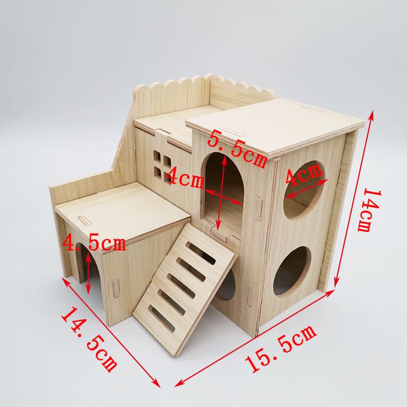 Hamster House, Golden Hamster Climbing Platform, Small Hedgehog, Quail, Wooden Sleeping House, Cage, Decorative House