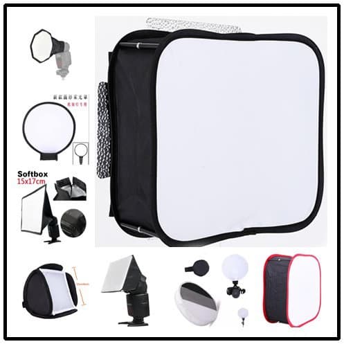 Focusing plate flash lamp cover folding portable softbox cone cover flash LED soft reflector