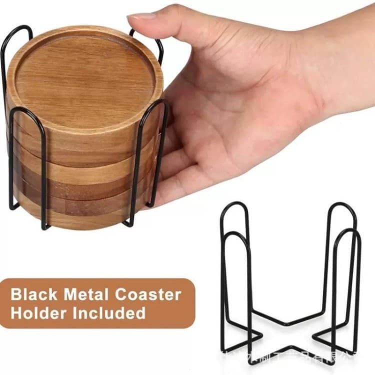 Acacia Wood Tea Cup Coaster Round Non-Slip Bedroom Heat Insulation Solid Wood Household Dining Table Coffee Cup Anti-Scald Coaster