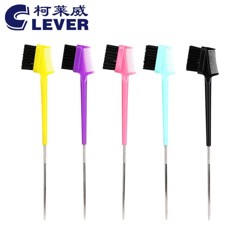Double-ended steel needle eyebrow brush, hair comb, eyebrow brush, 3-in-1 highlighting and 2-in-1 pointed needle cleaning brush, steel needle eyebrow comb