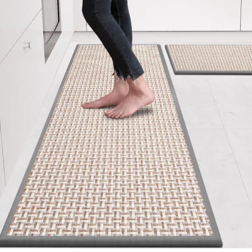 Cross-border Kitchen Chenille Rubber Mat Household Dirt-Resistant Linen Floor Mat Bathroom Door Thickened Waterproof Oil-Proof Long Strip Mat