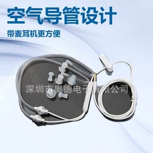 Wholesale 3.5mm headset with mic, dual-sided in-ear air tube headset, 3.5mm dual-sided dual-ear