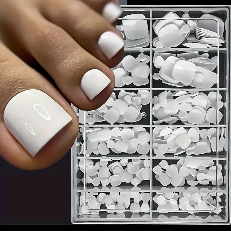 Cross-border Nail Art Toe Nail Tips White Nail Tips Short Nail Tips Toe Nail Tips Seamless Toe Nail Tips French 240