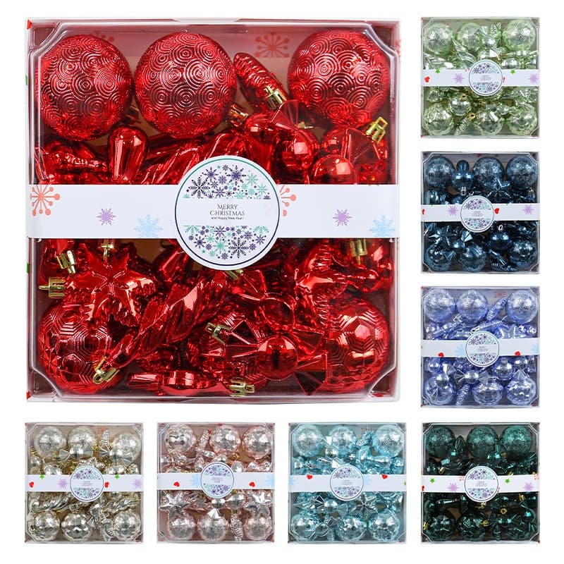 Cross-border electroplating gift bag small train car candy special-shaped plastic ball Christmas ball Christmas tree decoration pendant