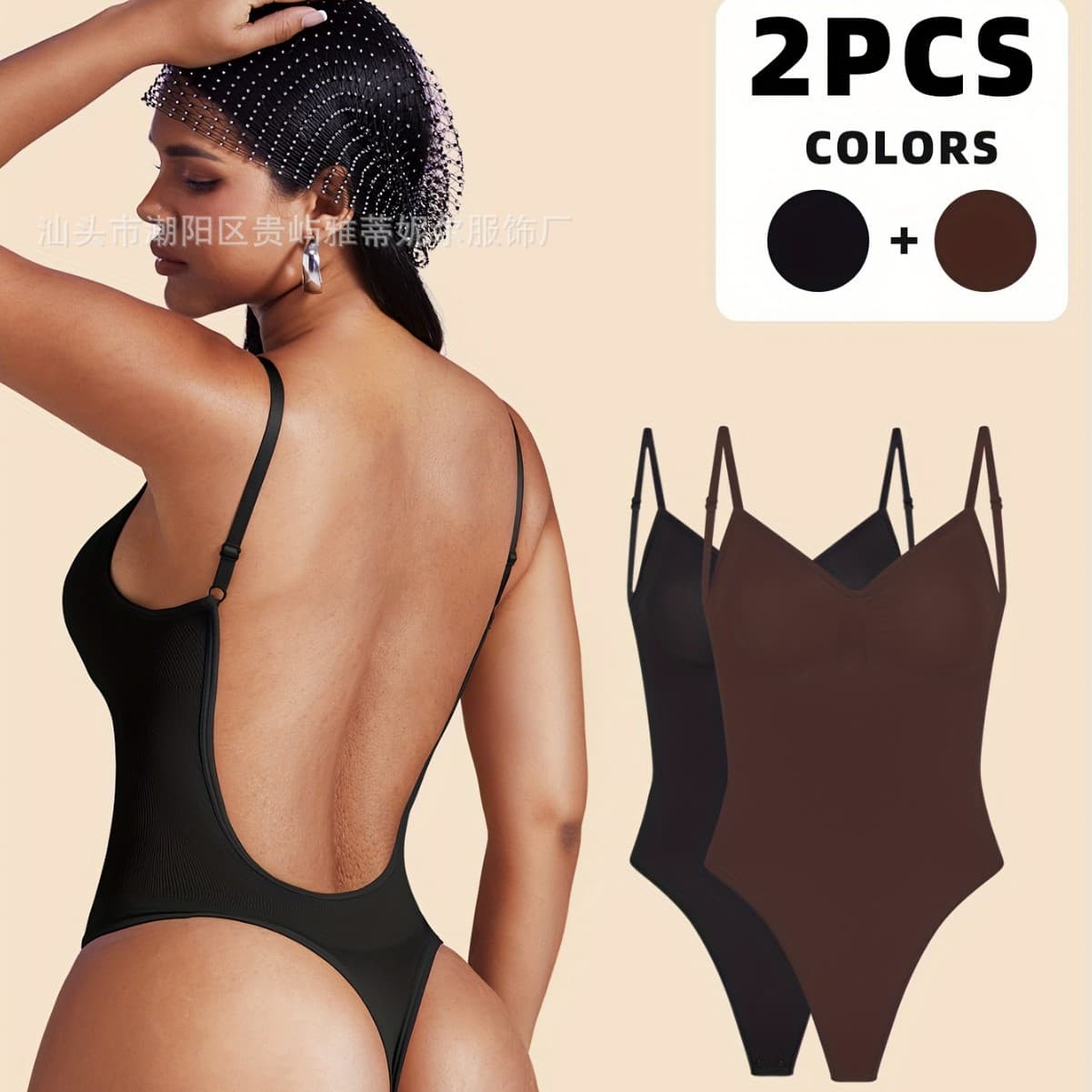 Cross-Backless Shapewear Thong Bodysuit Skims Shapewear Export Plus Size Bodysuit Seamless Style