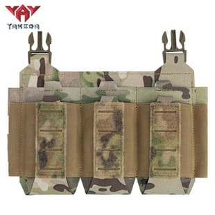 YAKEDA New Series Nylon Anti-IR 556 Laser MOLLE Triple Magazine Pouch, Tactical Vest Magazine Pouch