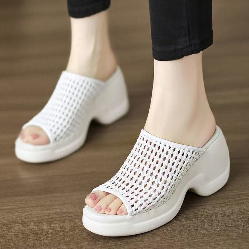 High Heel Sandals for Women Outdoor Wear 2026 Summer New Platform Sandals Versatile British Style Women's Slippers