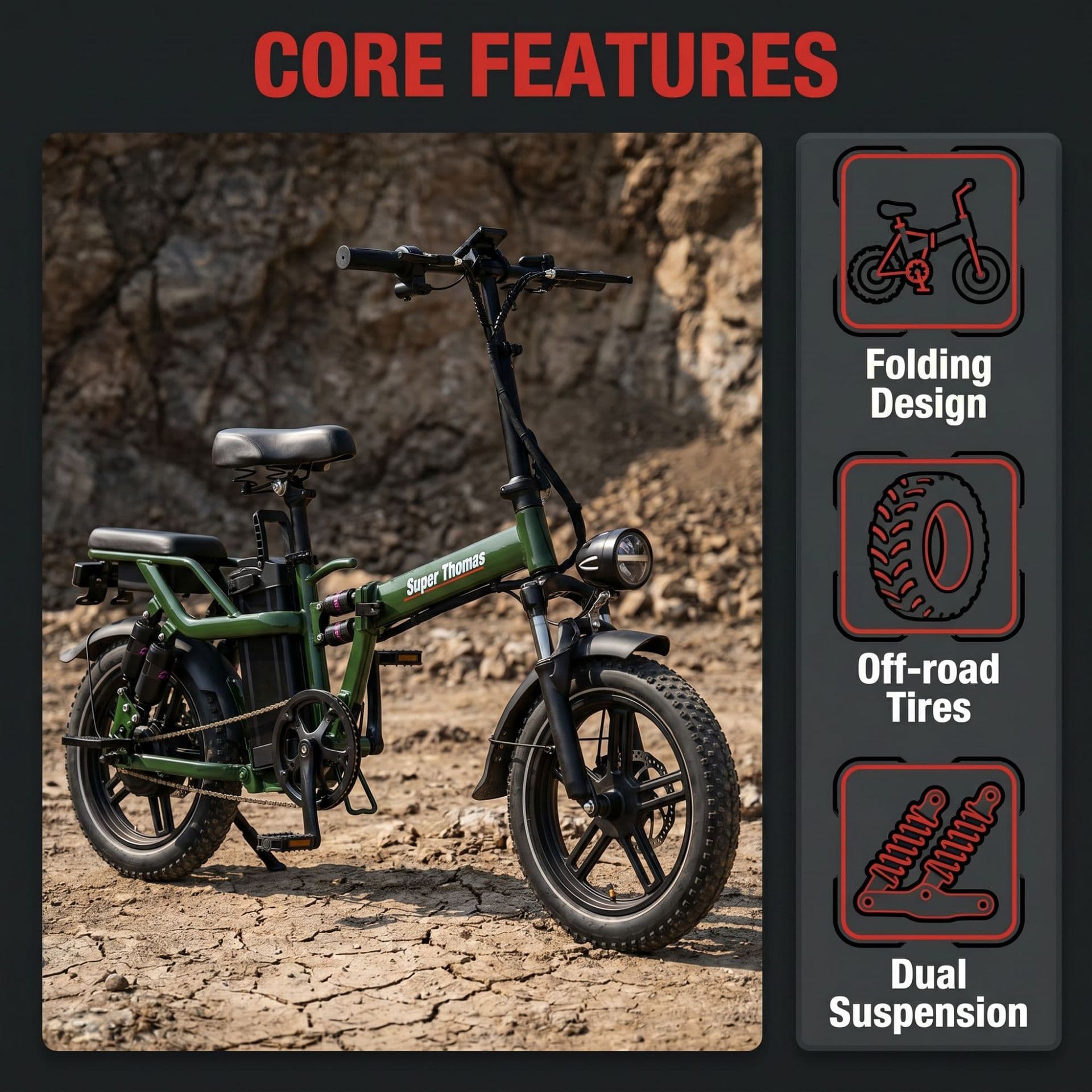 Cross-Border Hot Sale 16-Inch Wide Tire Folding Electric Bicycle 16 Shock Absorption Electric Pedal Assist Bicycle for Europe, America, Japan, and South Korea