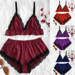 New Style Foreign Trade European and American New Sexy Lingerie Sexy Home Separated Oil Cloth Pajama Set Drop Shipping