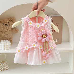 Newborn Summer Bodysuit, Cute Baby Princess Dress, Mesh Tulle Romper for 100 Days and Birthday