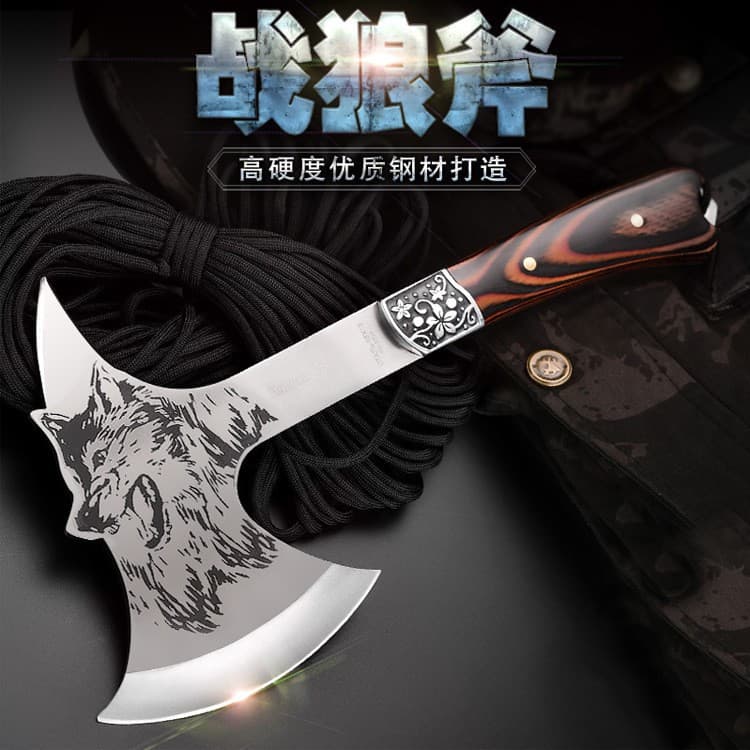 Outdoor Axe Multi-purpose Wolf Head Axe Fire Axe Bone Chopping Axe Logging Axe Battle Wolf Axe Source Sharp Factory Goods