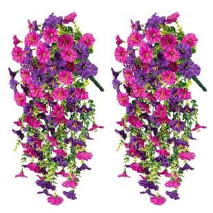 Wholesale Artificial Eucalyptus Morning Glory Silk Flowers for Home Wedding Outdoor Courtyard Hanging Vines
