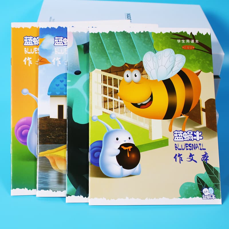 Cartoon A5B5 Primary School Student Exercise Book New Blue Snail Notebook Soft Cover Children's Homework Book Wholesale