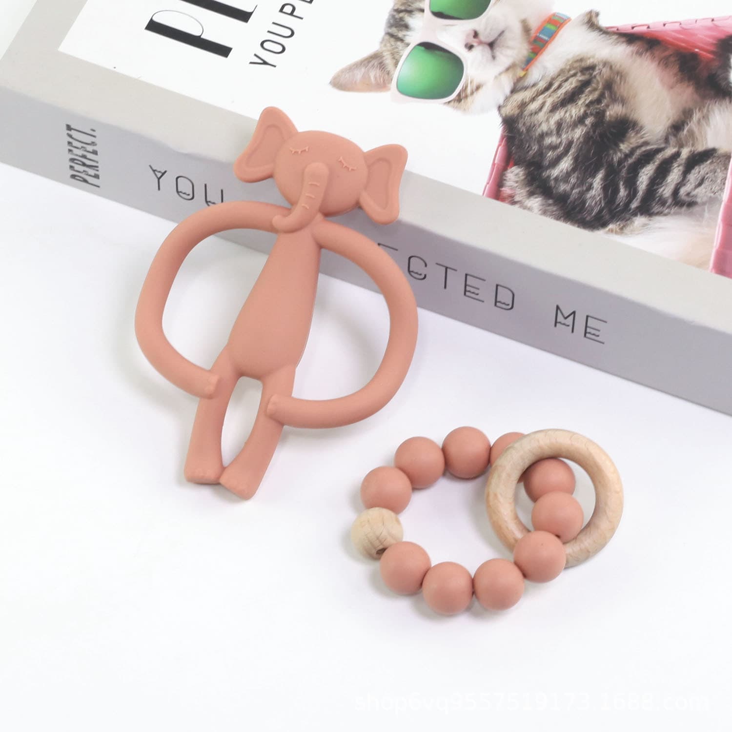 TEMU Sticker Label Baby Bead Teether Bracelet Infant Chewing Teething Toy Children's Silicone Toy