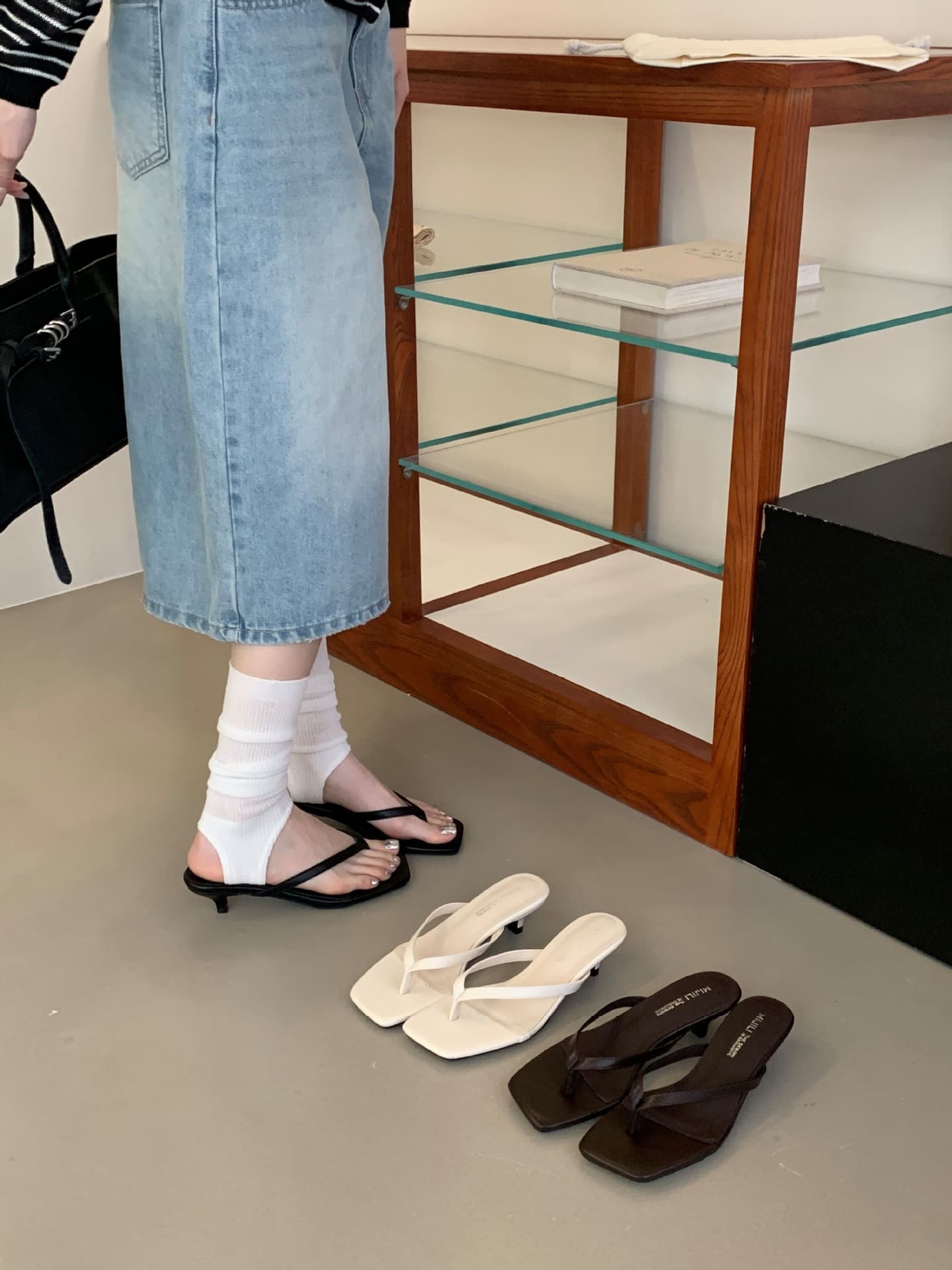 2026 Summer New Style Thin Heel Toe Clip Comfortable Flip Flops Korean Style Outdoor Sandals for Women