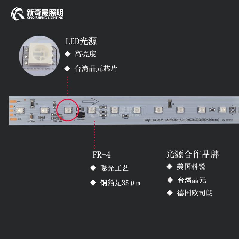 Outdoor Waterproof V Full-color LED Linear Light for Facade Lighting, Contour Light, Running Light, and Guardrail Tube Color Outline