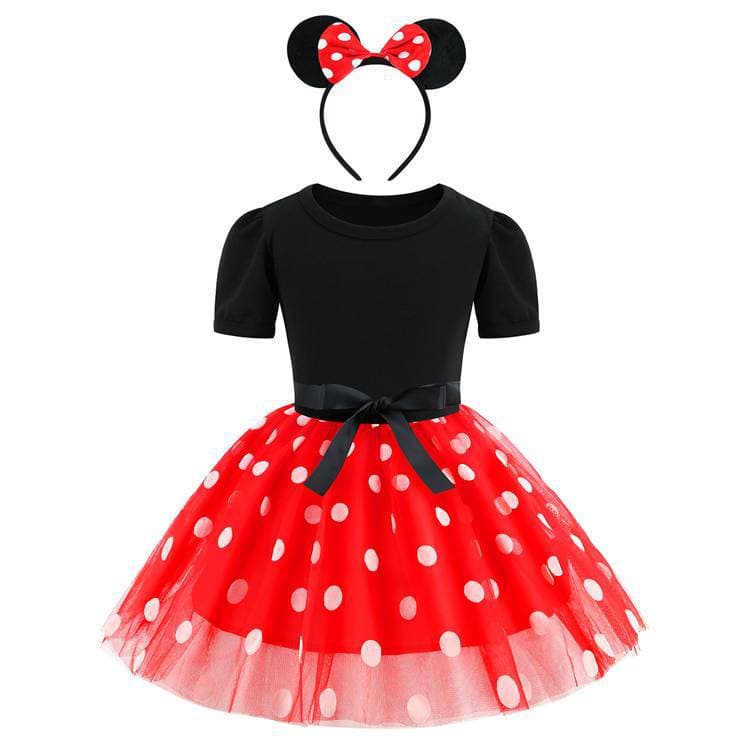 2022 Small and Medium Children's Dress Amazon AliExpress Foreign Trade New Polka Dot Princess Dress Girls Bow Dress