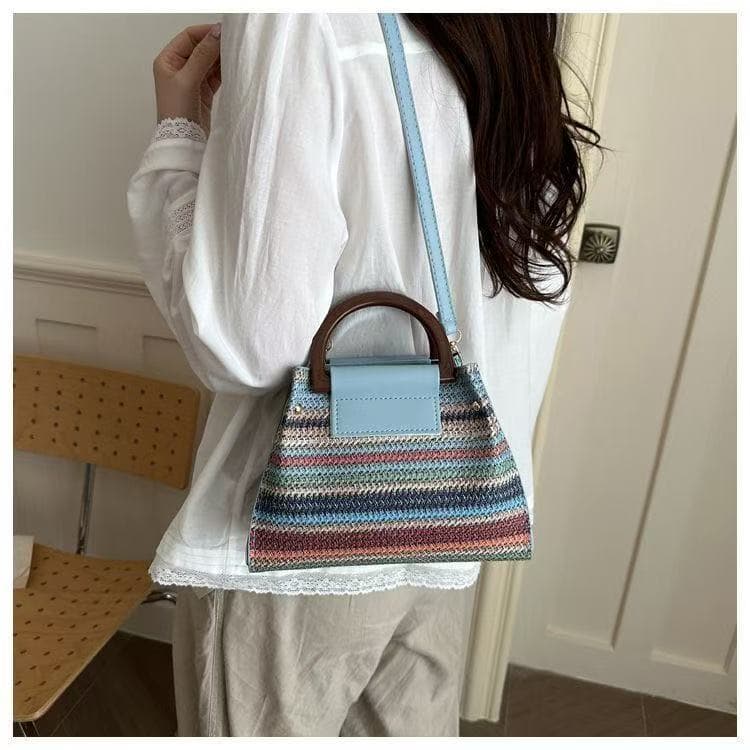 2026 New Braided Crossbody Bag Women’s Niche Design Contrast Color Handbag Versatile Commuting Shoulder Bag