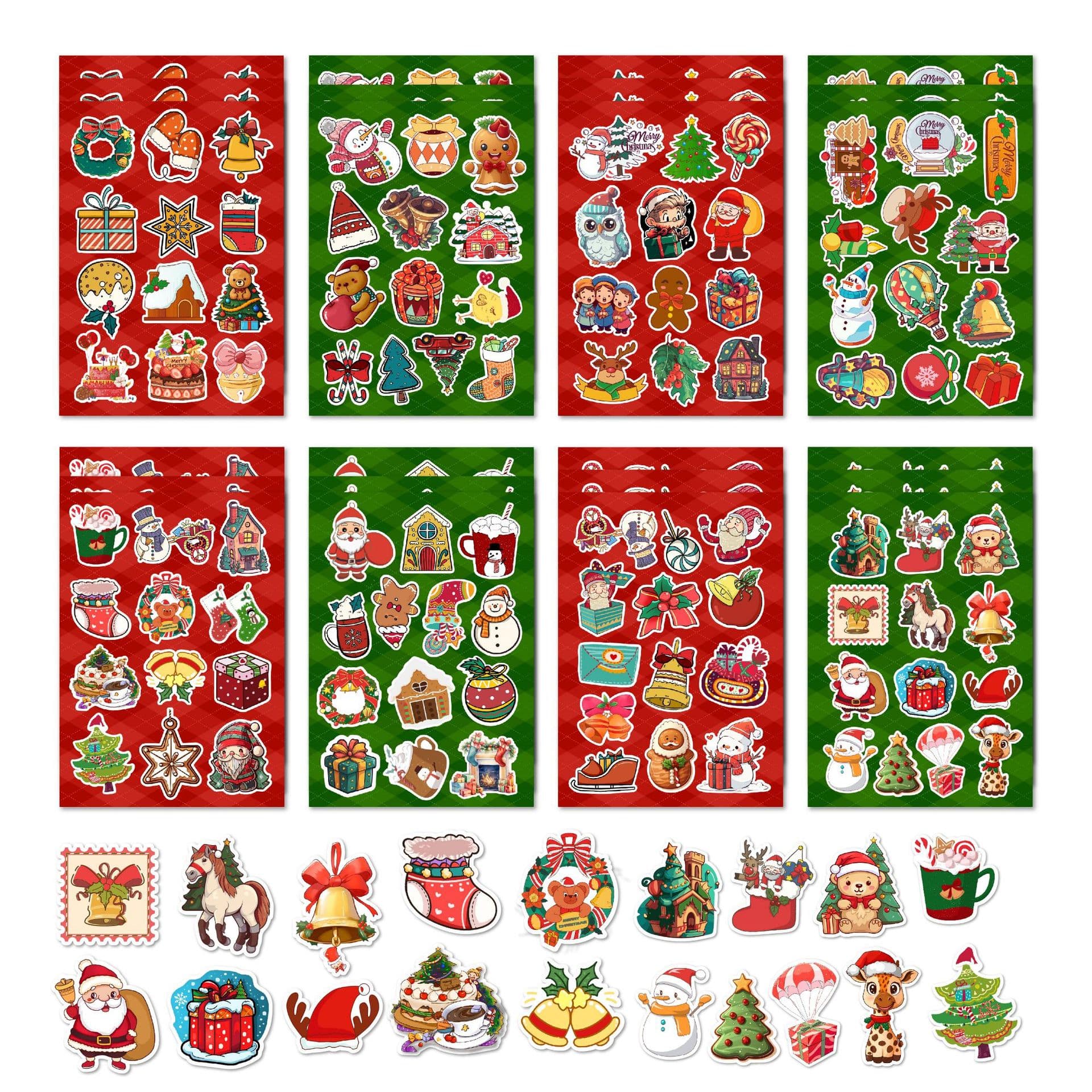 2025 New Christmas Stickers Waterproof Phone Cup Stickers Christmas Art Scrapbook Journal Material Stickers