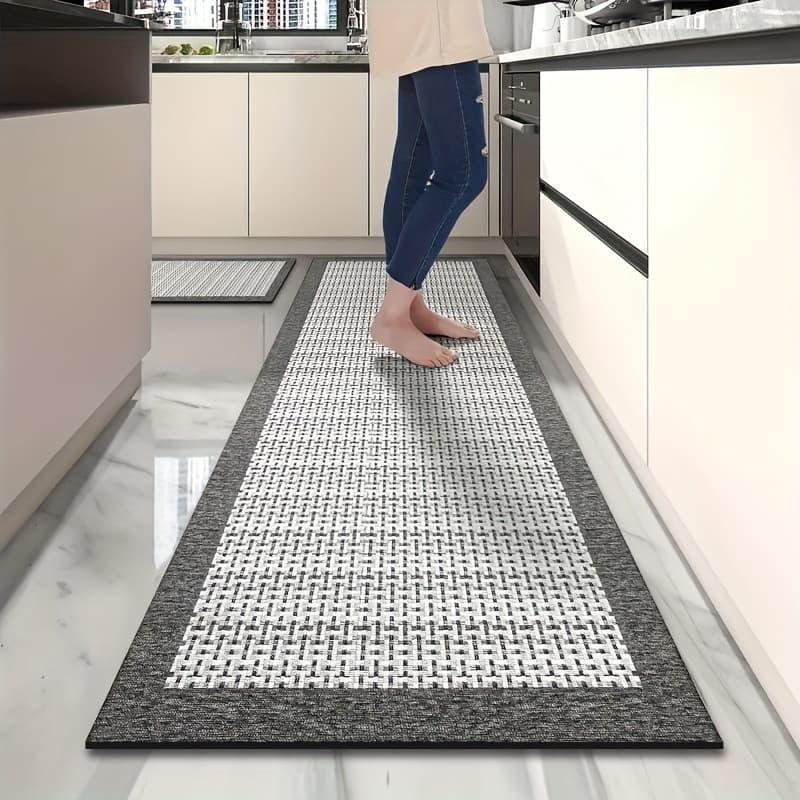 Kitchen Floor Mats, Water-Absorbing, Oil-Absorbing, Non-Slip Mats, Stain-Resistant Two-Piece Set, Long Strip Foot Mats, Cross-Border Wholesale Diatom Mud Floor Mats