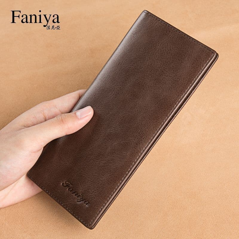 Men's Wallet New Fashion Youth Simple Long Wallet Open Top Trendy Multi-Card Slot Wallet Foldable Men's Card Holder