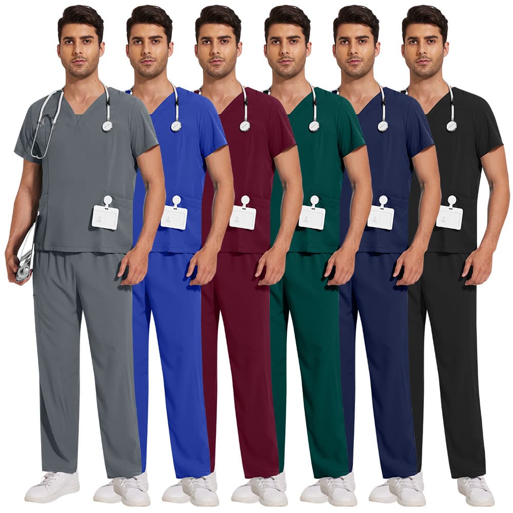 Casual Comfortable Thin Quick-Dry Straight-Leg Pants Scrub Suit for Male Nurses and Doctors in Operating Room ICU