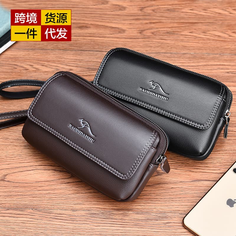 Kadi Kangaroo Waist Bag for Men, Belt-Worn Large Capacity Waist Bag Handbag 2008 Cross-Border Source for Foreign Trade