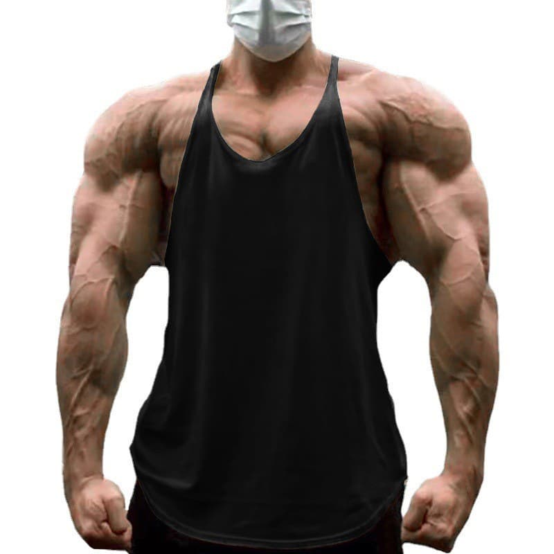 AliExpress Best Seller Solid Color Summer Men's Sports Vest Cotton Bodybuilding Fitness Thin Strap Tank Round Hem Camisole