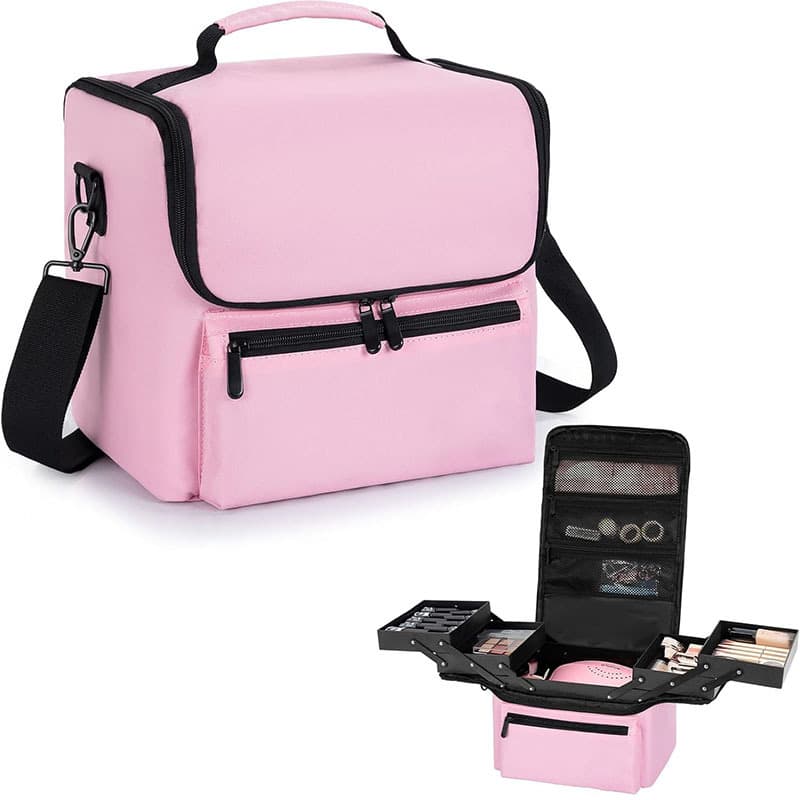 Large Capacity Multi-Layer Handheld Professional Waterproof Cosmetic Bag, Simple and Portable Nail Tattoo Eyebrow Makeup Tool Box