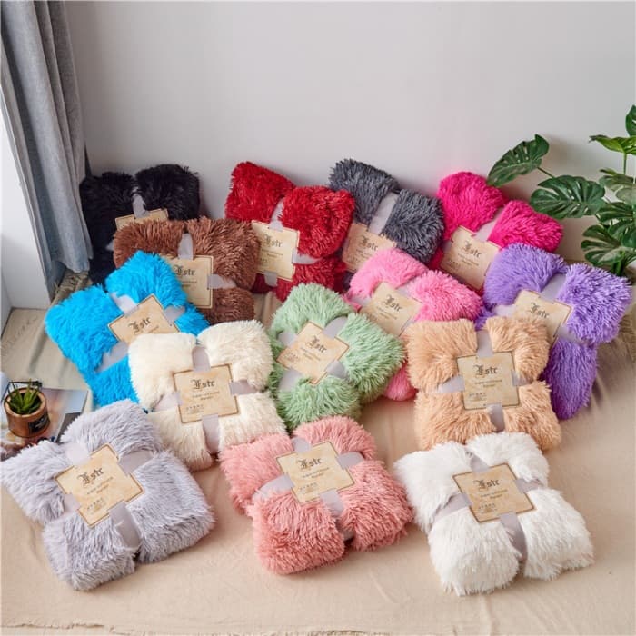 New Mink Fleece Blanket Long Plush Crystal Velvet Double Layer Thick Warm Blanket for Export Factory Direct