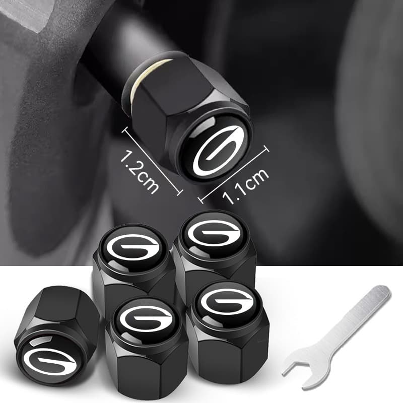 Car Electric Vehicle Valve Stem Caps with Logo, Tire Valve Caps for Motorcycles and Electric Vehicles, Anti-Theft and Leak-Proof Valve Cores